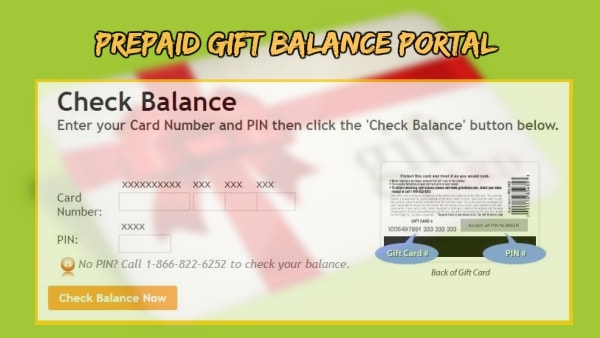 Prepaid Gift Balance check